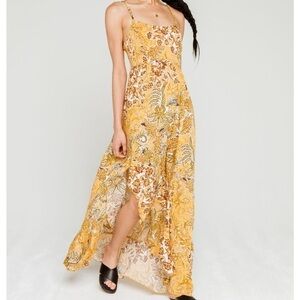 Free People Forever Yours Smocked Slip Maxi Dress NWT